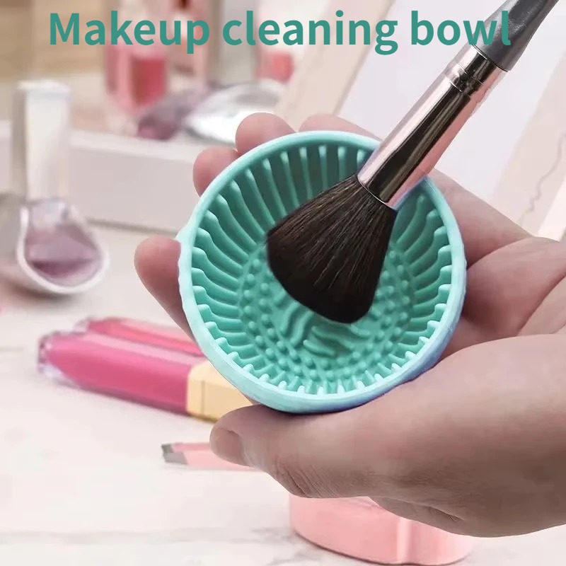 Beauty Makeup Vanity - Soft Silicone Makeup Brush Cleaner Bowl