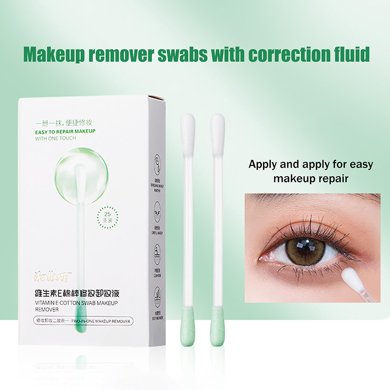 Beauty In Makeup - 0.3ml×25Pcs Makeup Remover Cotton Swabs Pre-soaked