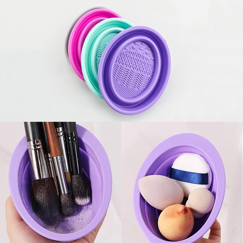 Beauty Makeup Vanity - Soft Silicone Makeup Brush Cleaner Folding