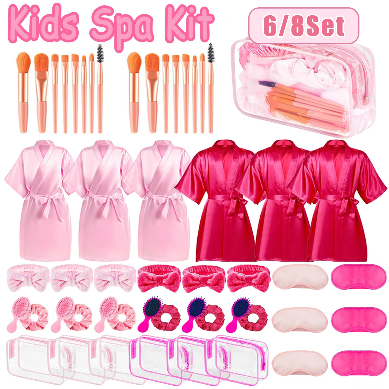 Beauty Makeup Kids - 6-8Set Spa Party Robes for Girls