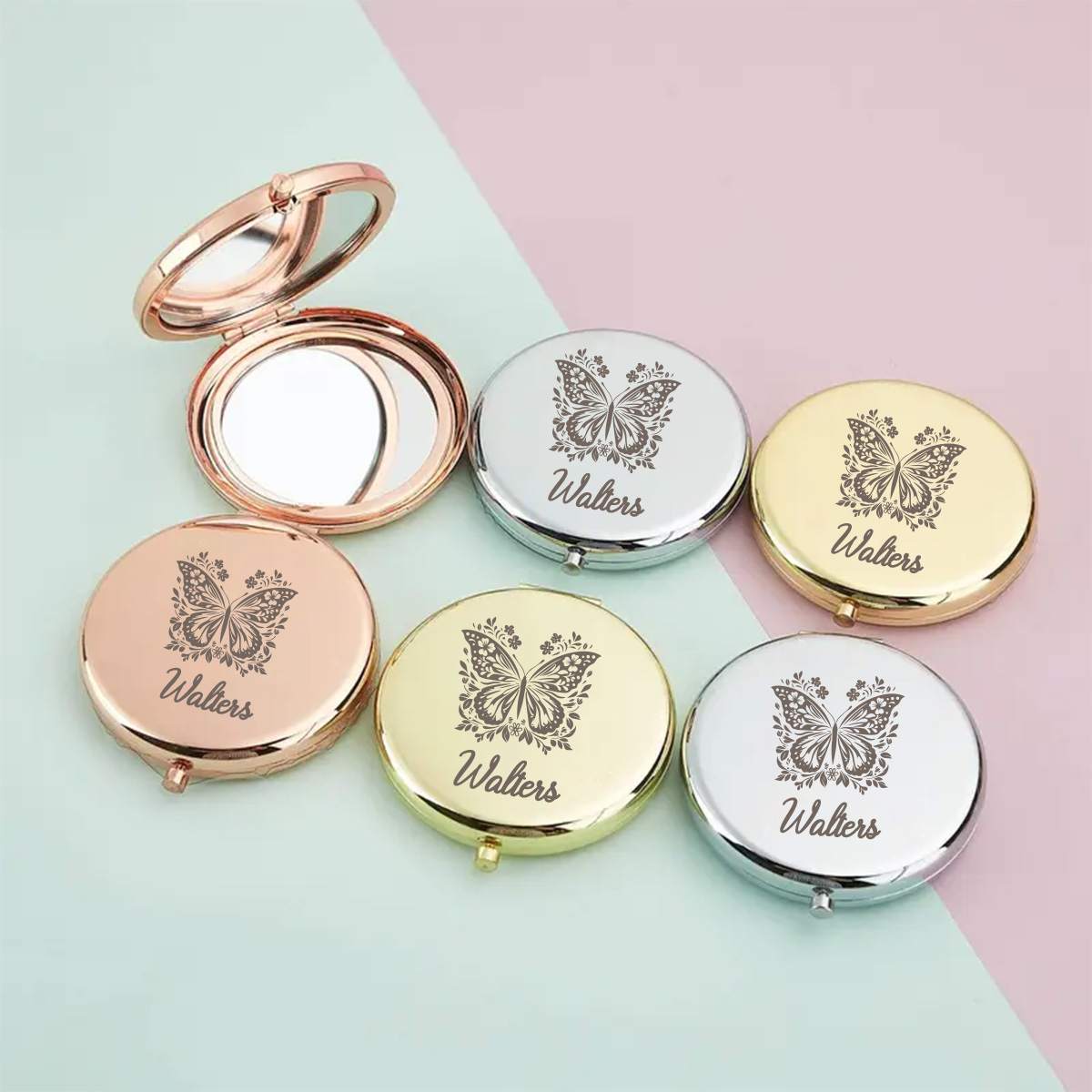 Beauty In Makeup - 1pc Creative Beautiful butterfly Customized Name