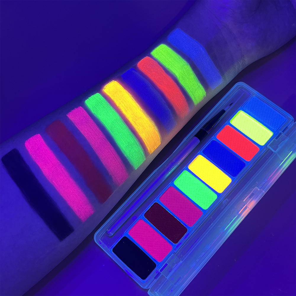 Beauty Halloween Makeup - 10 Colors Glow Fluorescent Neon Face