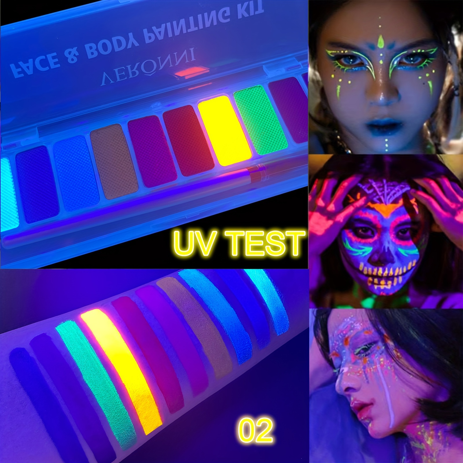 10 Colors Glow Fluorescent Neo - Beauty Halloween Makeup reseña y precio