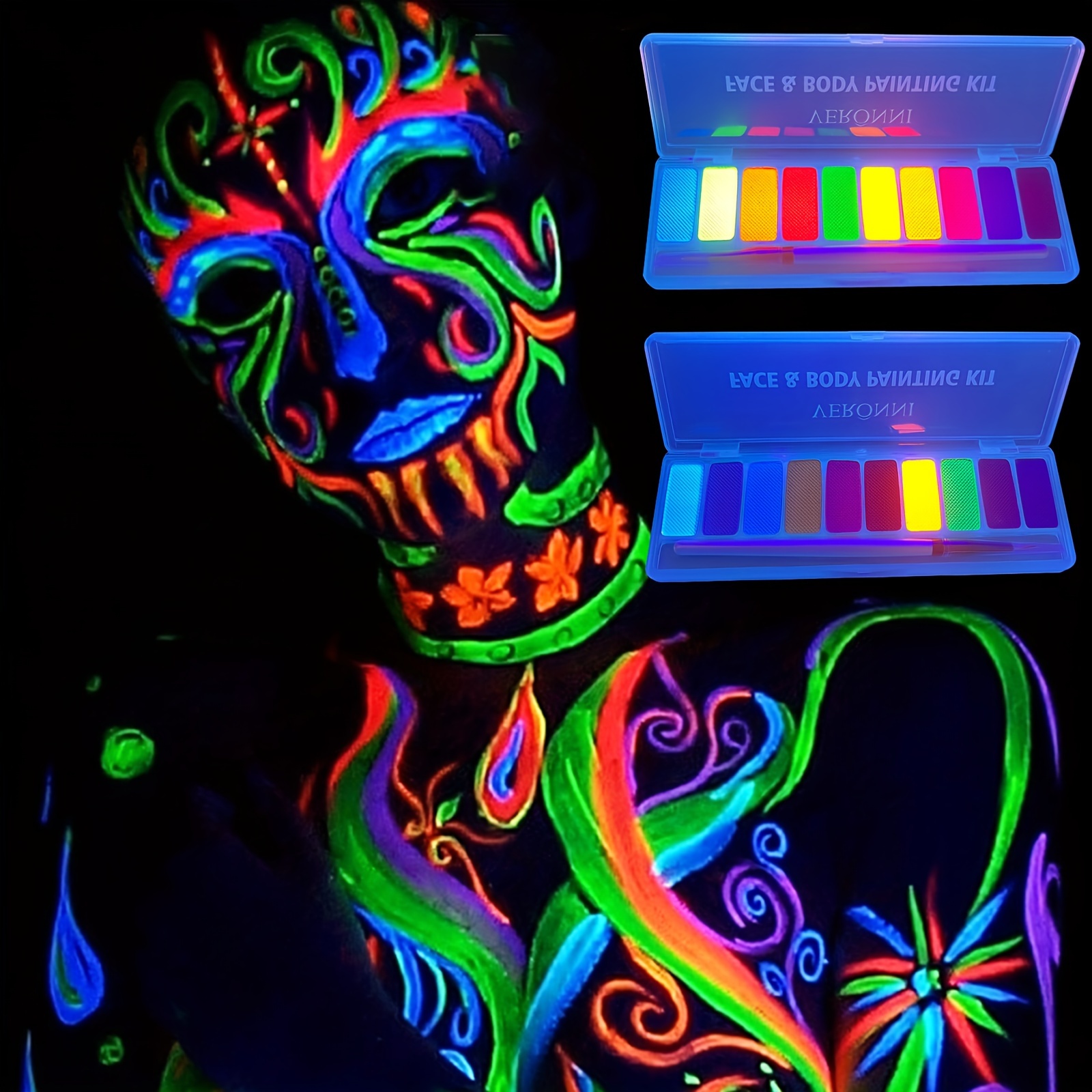10 Colors Glow Fluorescent Neo - Beauty Halloween Makeup reseña y precio