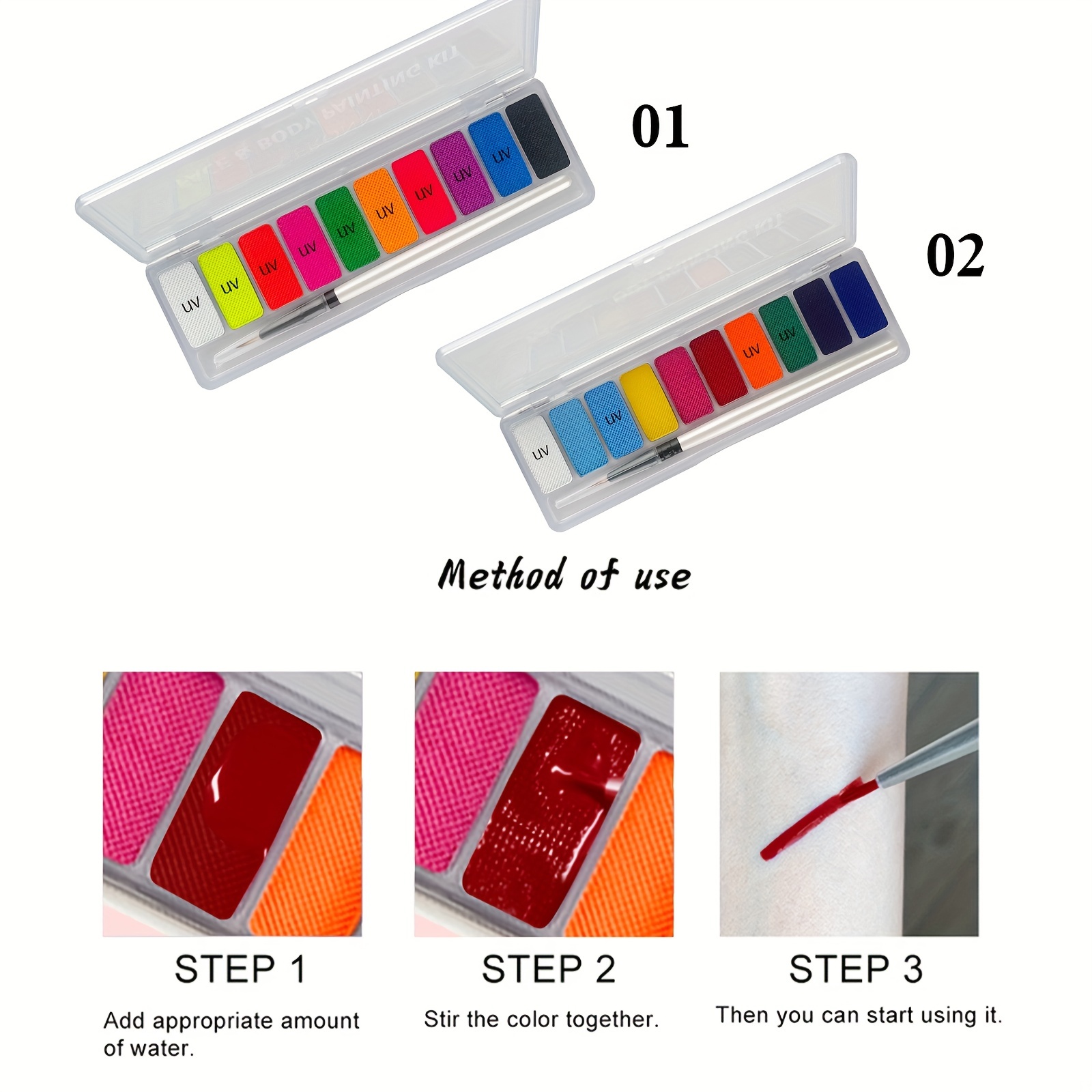 10 Colors Glow Fluorescent Neo - Beauty Halloween Makeup reseña y precio