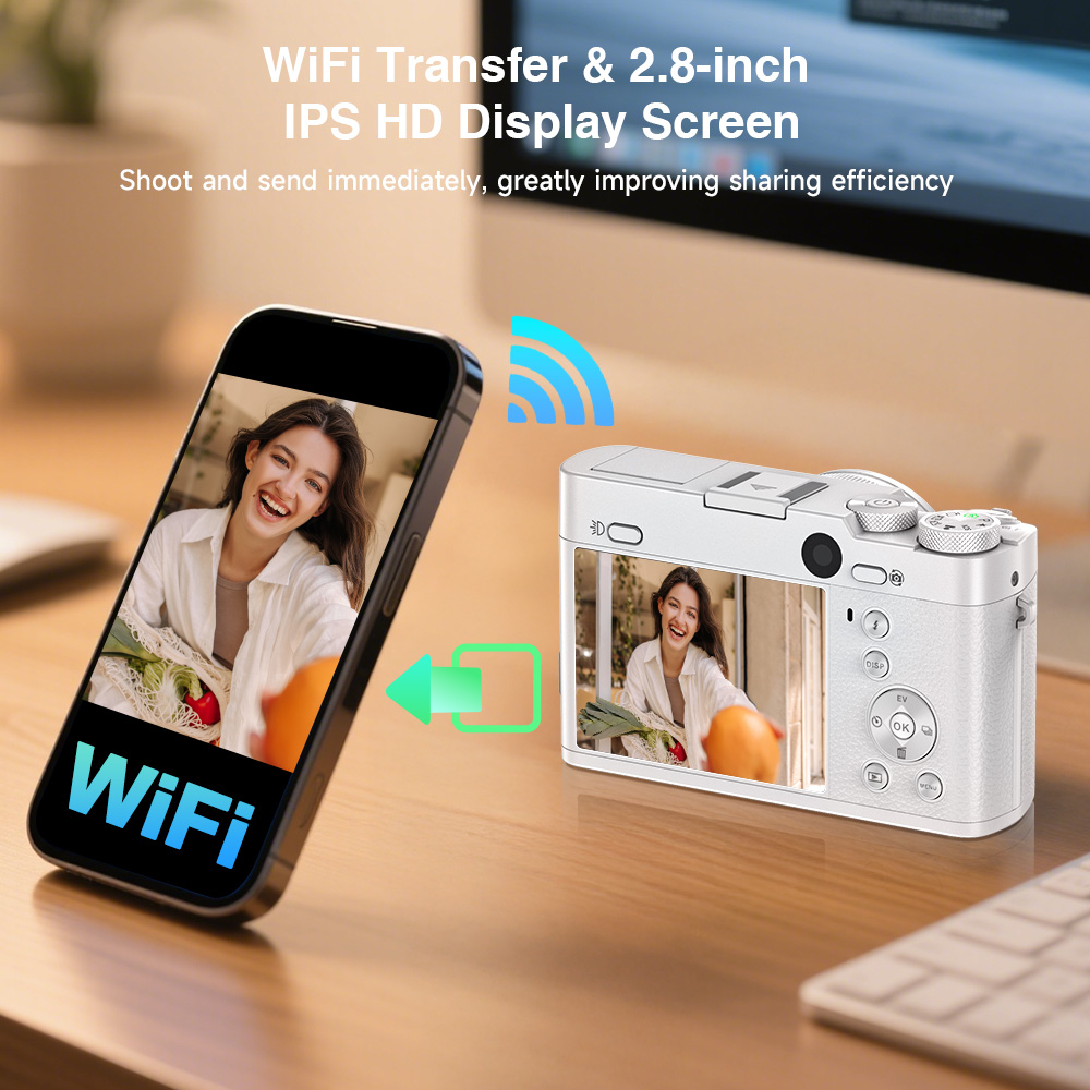 5K 64MP WiFi Digital Camera, 6 - Beauty Makeup Camera App reseña y precio