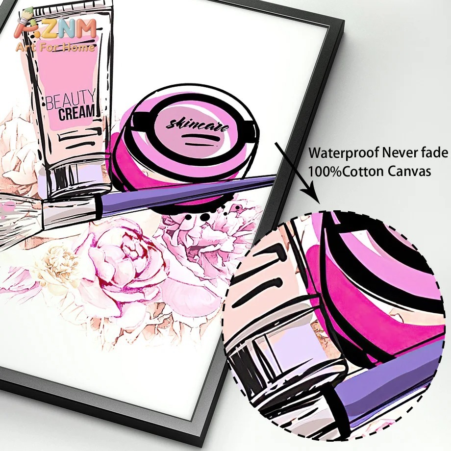 AZNM Pink Nail Makeup Canvas W - Beauty Of Makeup Quotes reseña y precio
