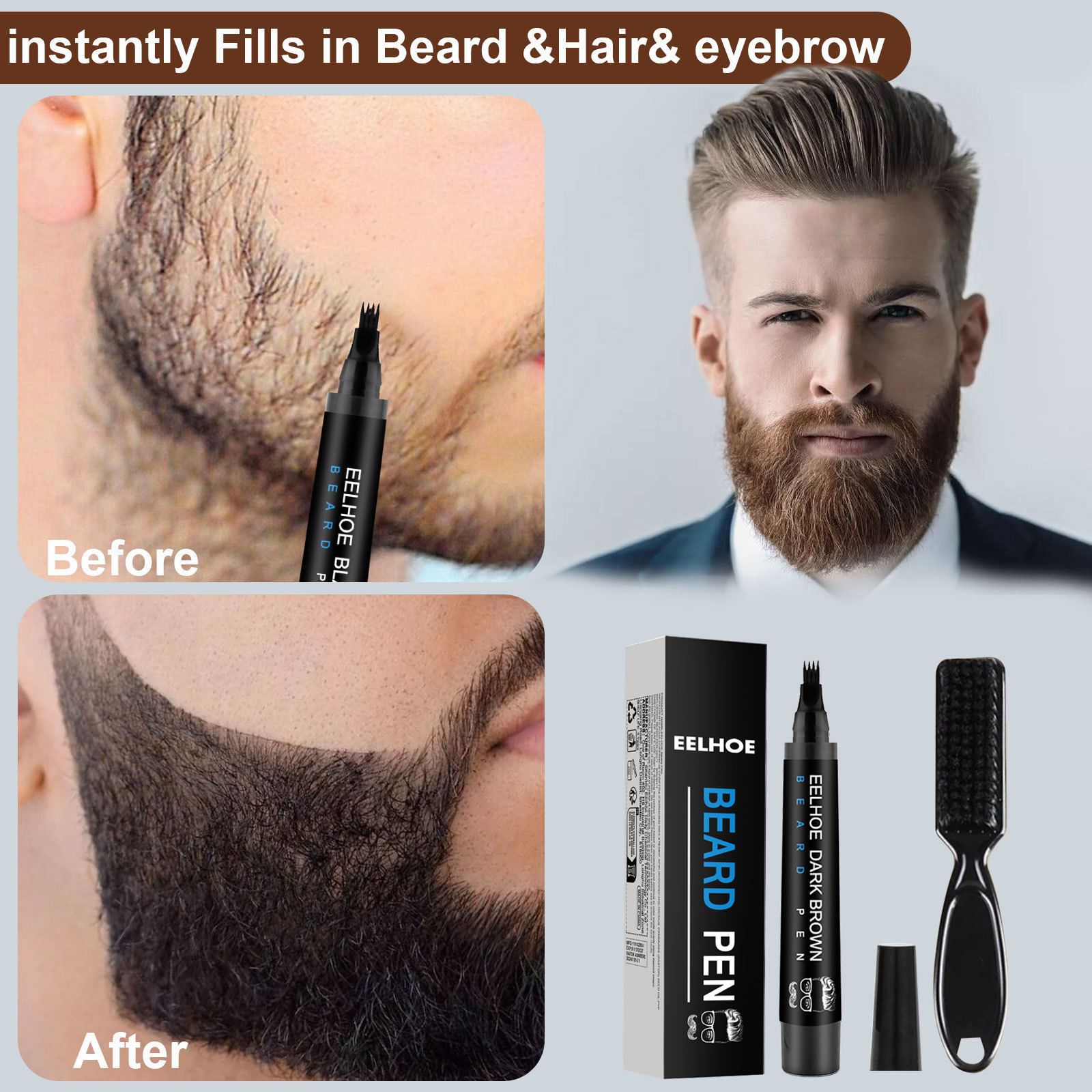 Beard Fillering Pen Kit Thicke - Beauty In Makeup reseña y precio