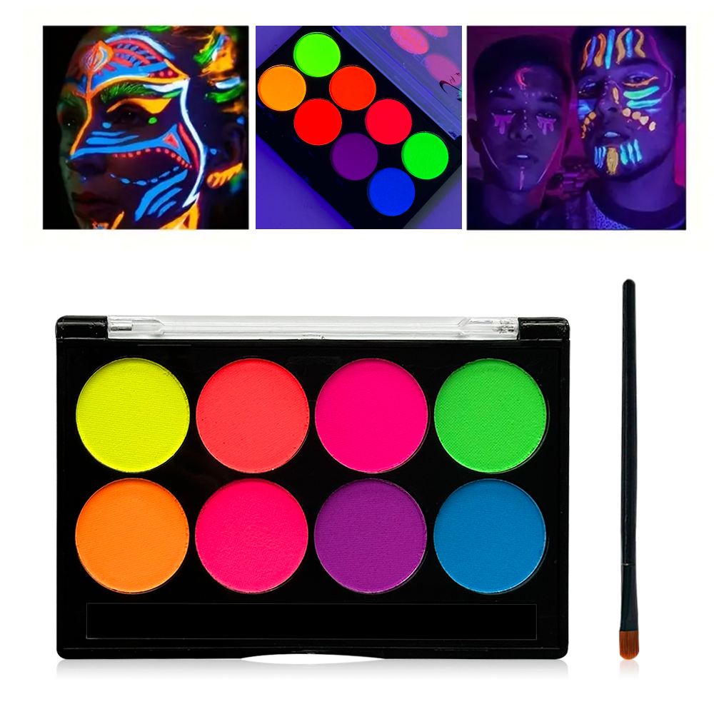 8 Colors Glow Fluorescent Neon - Beauty Halloween Makeup reseña y precio