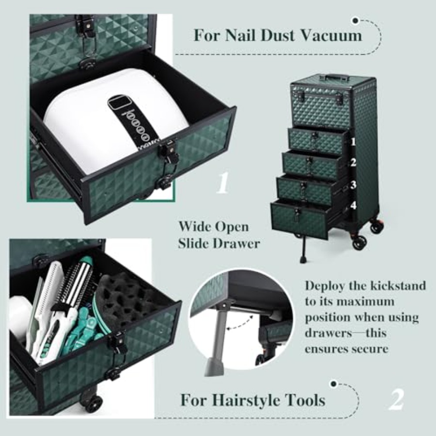 Nail Salon Cart with 4 Drawers - Beauty In Makeup reseña y precio