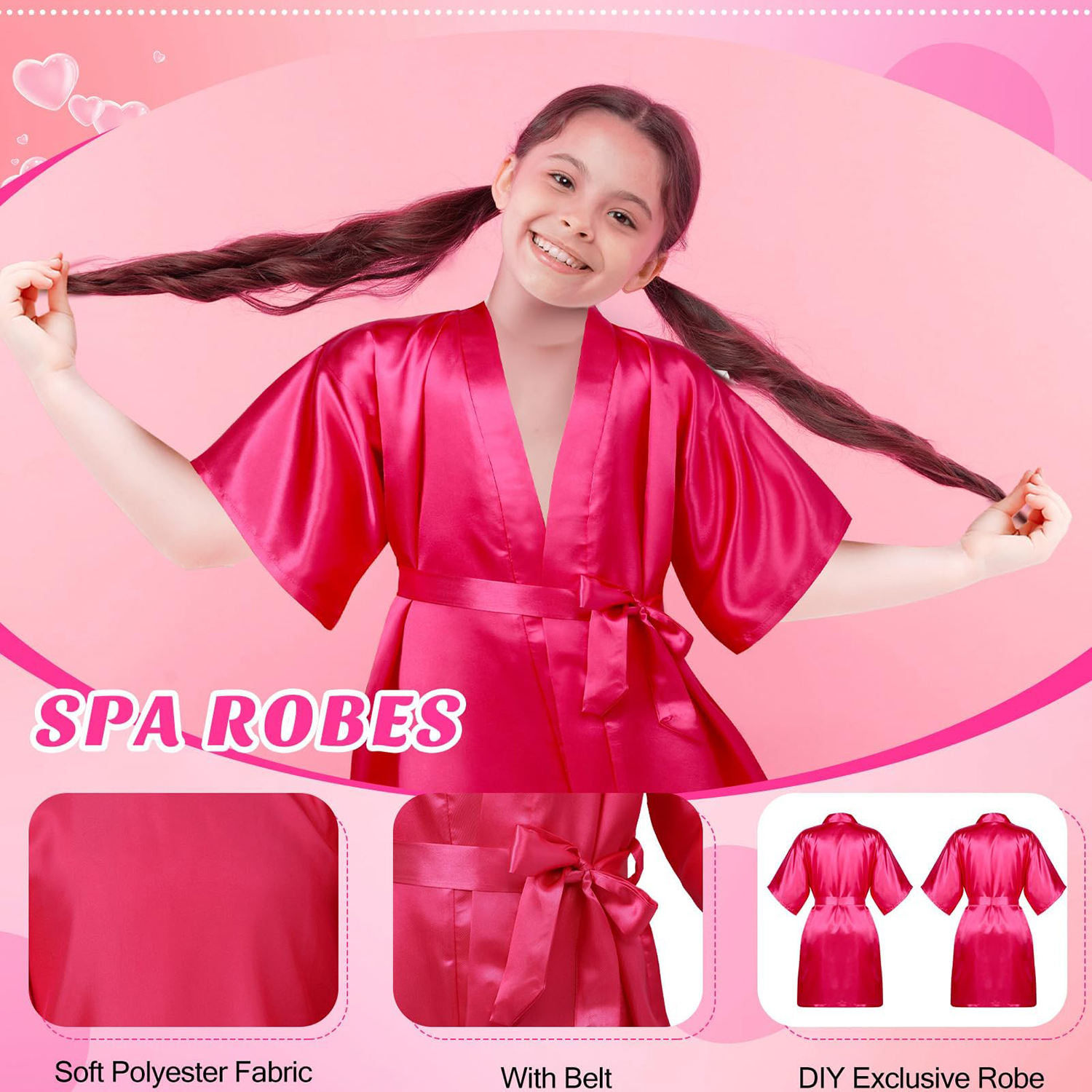 6-8Set Spa Party Robes for Gir - Beauty Makeup Kids reseña y precio