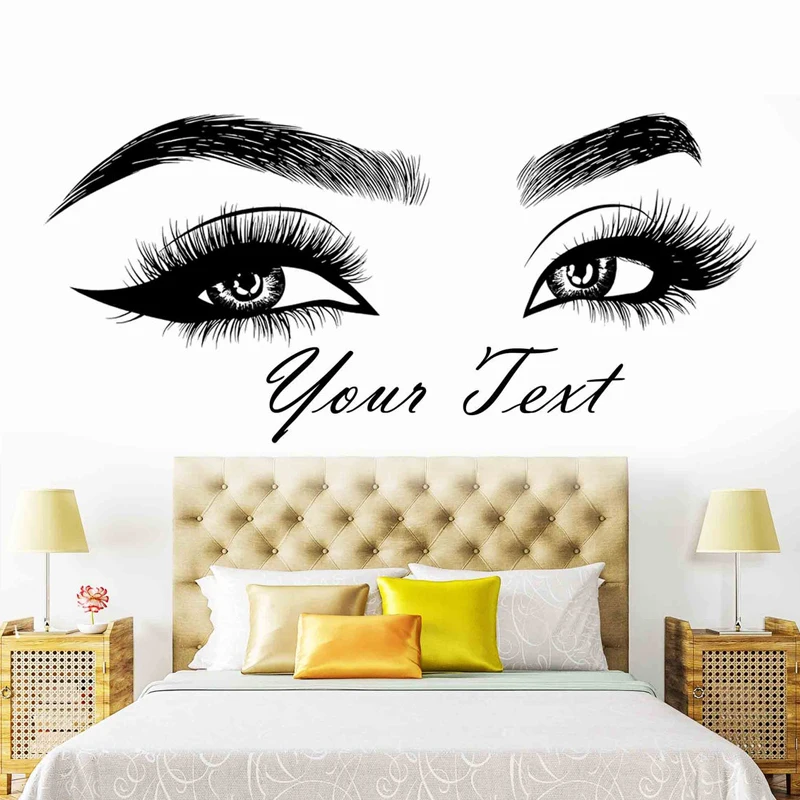 Eyelashes Brows Vinyl Sticker  - Beauty Of Makeup Quotes reseña y precio