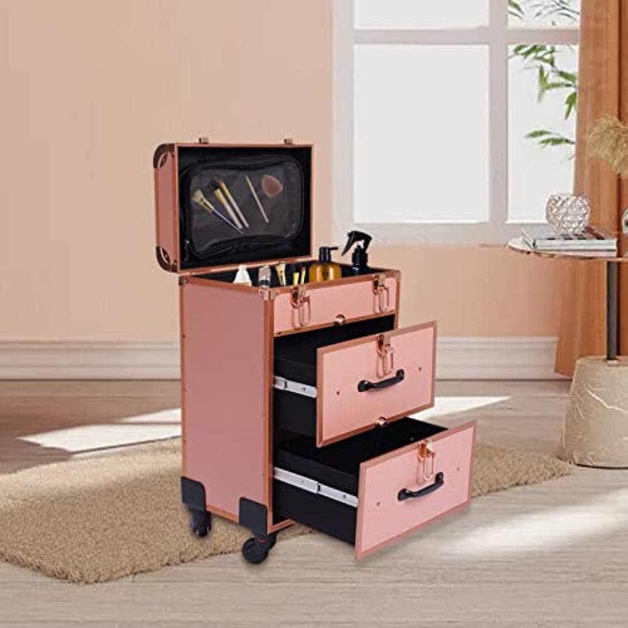 3-Tier Aluminum Rolling Makeup - Beauty In Makeup reseña y precio