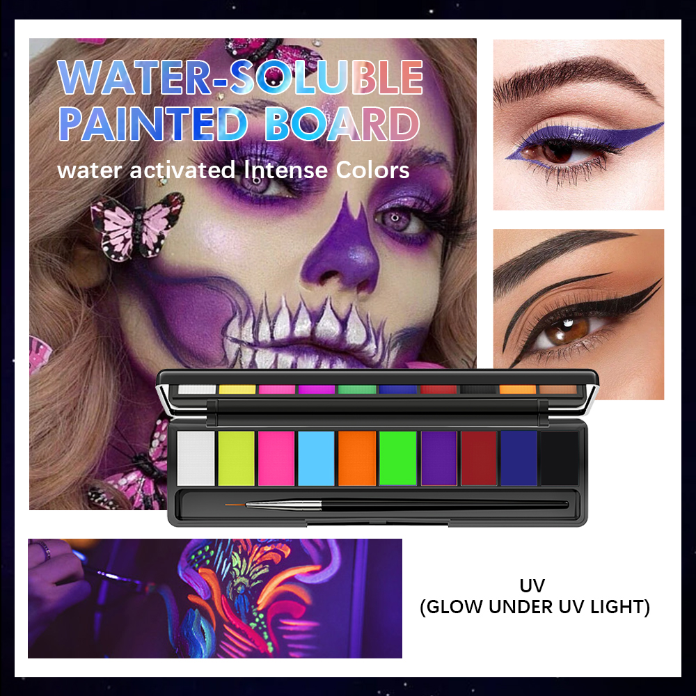 10 Colors Glow Fluorescent Neo - Beauty Halloween Makeup reseña y precio