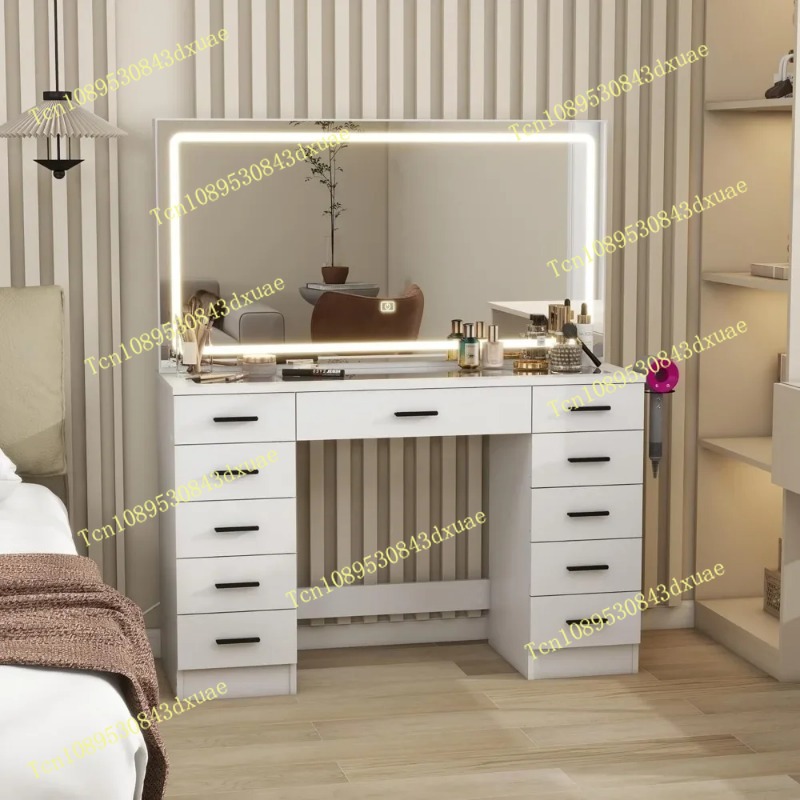 Glass Top Makeup Table with Mi - Beauty Makeup Vanity reseña y precio