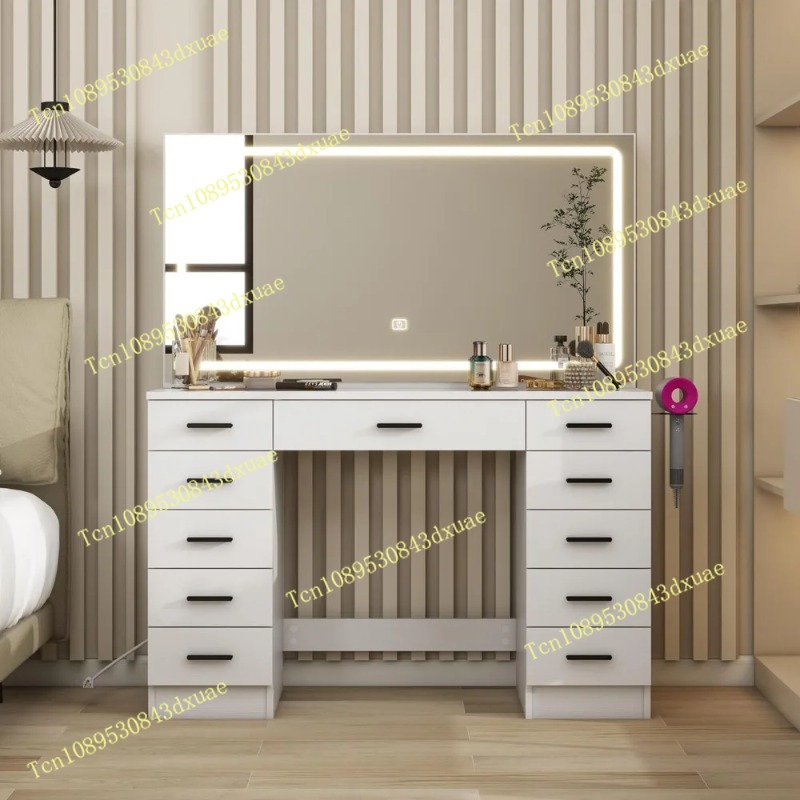 Glass Top Makeup Table with Mi - Beauty Makeup Vanity reseña y precio