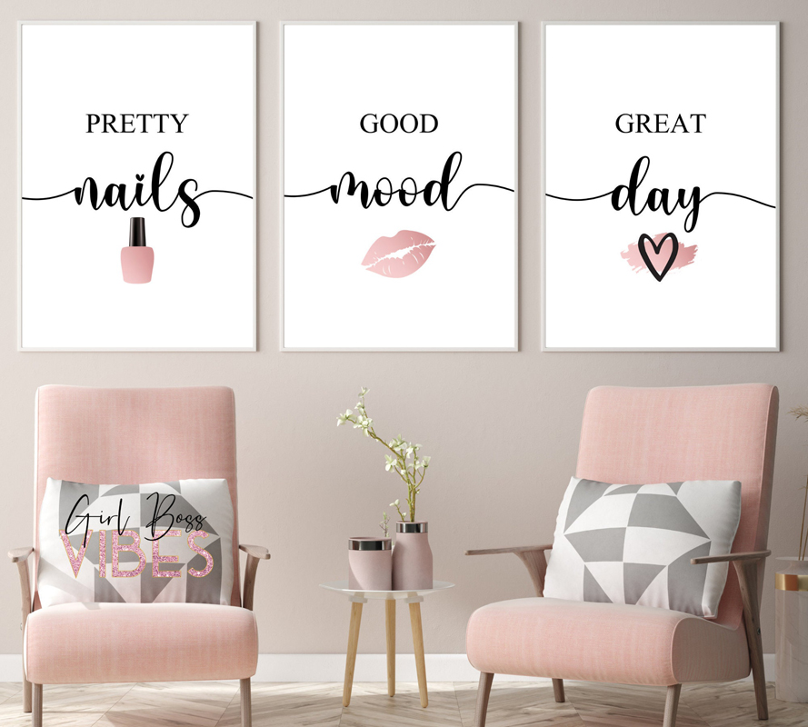 Nordic Pink Woman Red Lip Nail - Beauty Of Makeup Quotes reseña y precio