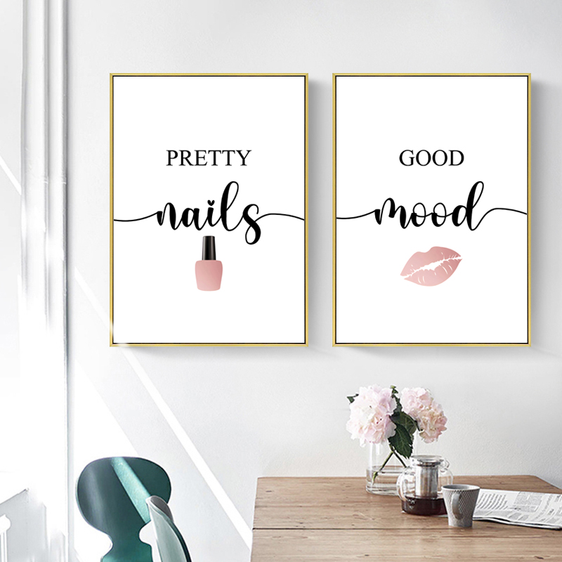 Nordic Pink Woman Red Lip Nail - Beauty Of Makeup Quotes reseña y precio