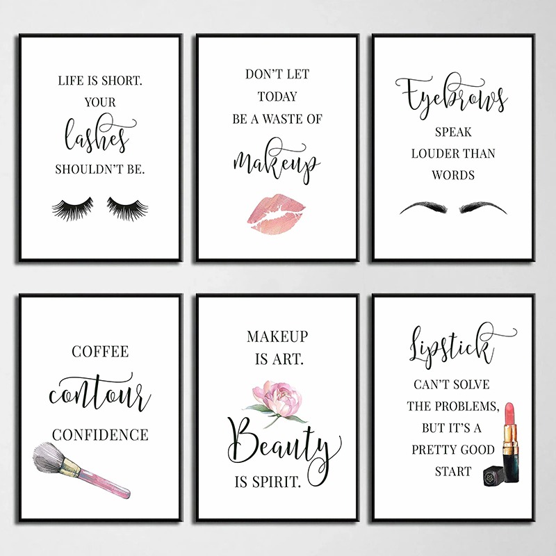 Makeup Quotes Poster Eyelash E - Beauty Of Makeup Quotes reseña y precio