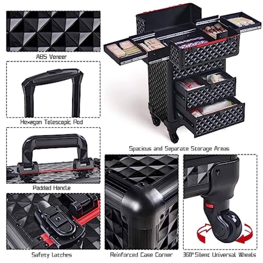 Rolling Makeup Train Case with - Beauty In Makeup reseña y precio
