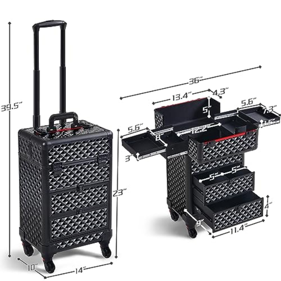 Rolling Makeup Train Case with - Beauty In Makeup reseña y precio