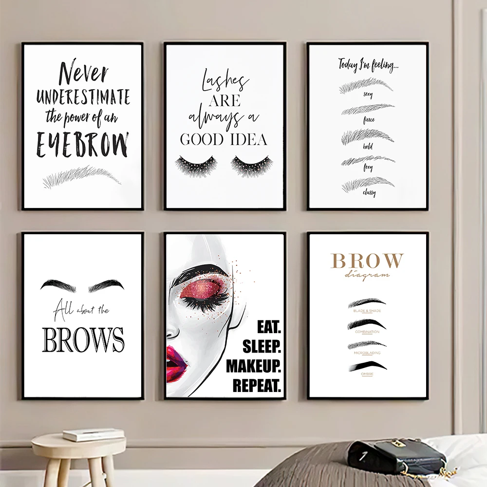 Fashion MakeUp Canvas Painting - Beauty Of Makeup Quotes reseña y precio