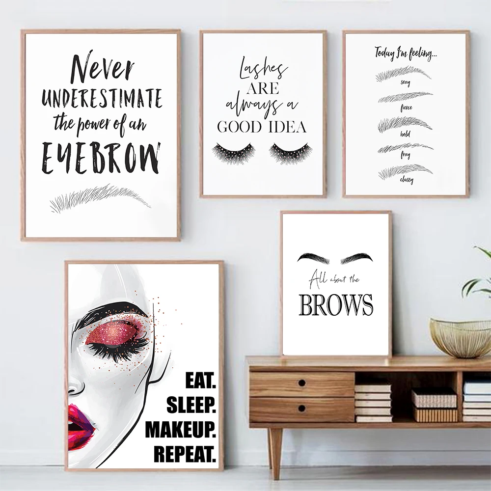 Fashion MakeUp Canvas Painting - Beauty Of Makeup Quotes reseña y precio