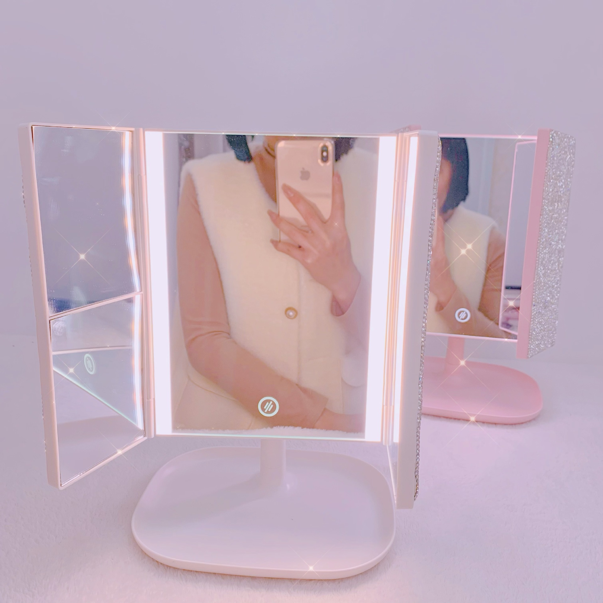 Trifold LED Makeup Mirror Beau - Beauty Forever Makeup reseña y precio