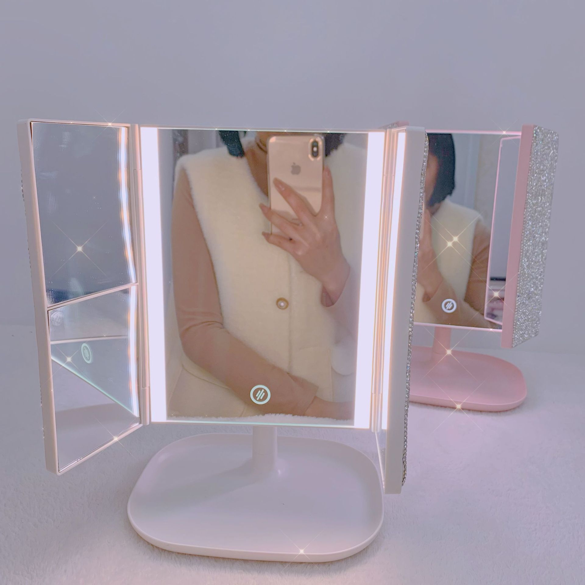 Trifold LED Makeup Mirror Beau - Beauty Forever Makeup reseña y precio