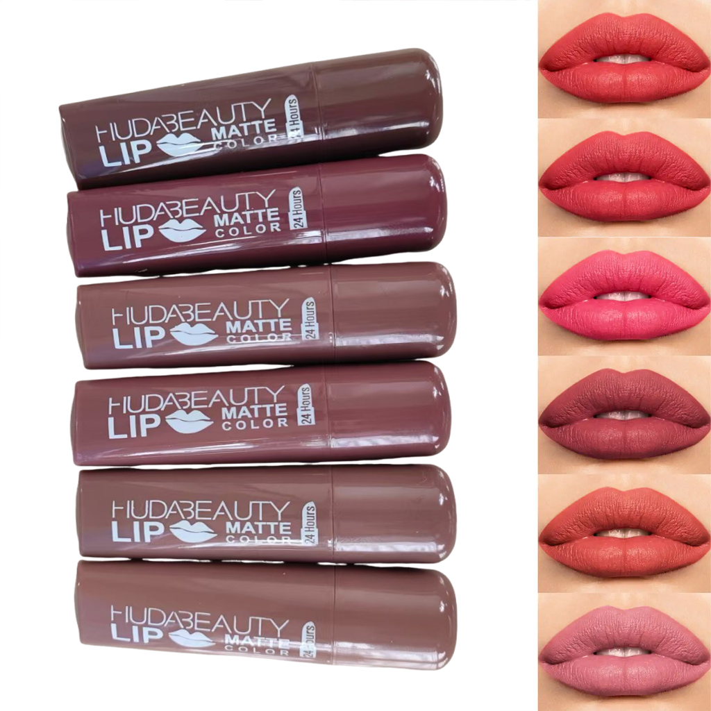 6 colors Lipstick Matte Lip Gl - Beauty Huda Makeup reseña y precio