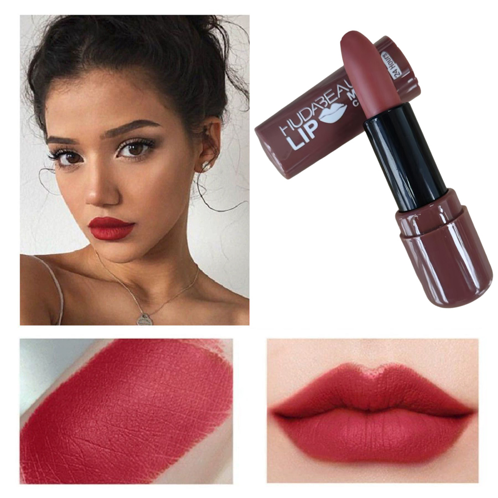 6 colors Lipstick Matte Lip Gl - Beauty Huda Makeup reseña y precio