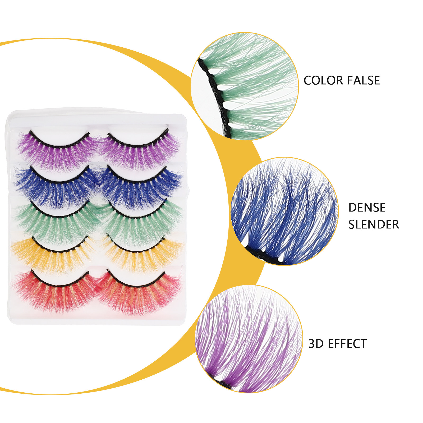 5Pairs Vibrant Colorful False  - Beauty Halloween Makeup reseña y precio
