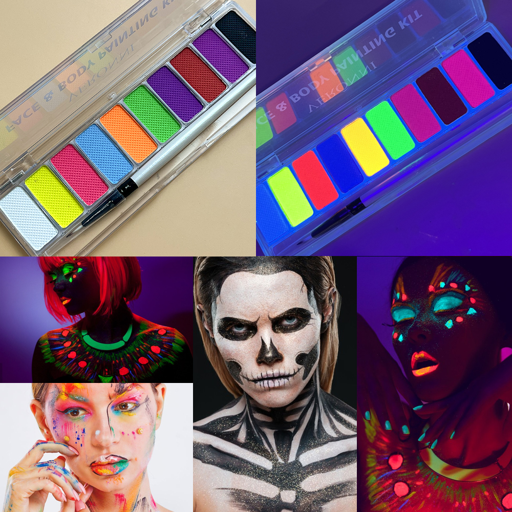 10 Colors Glow Fluorescent Neo - Beauty Halloween Makeup reseña y precio