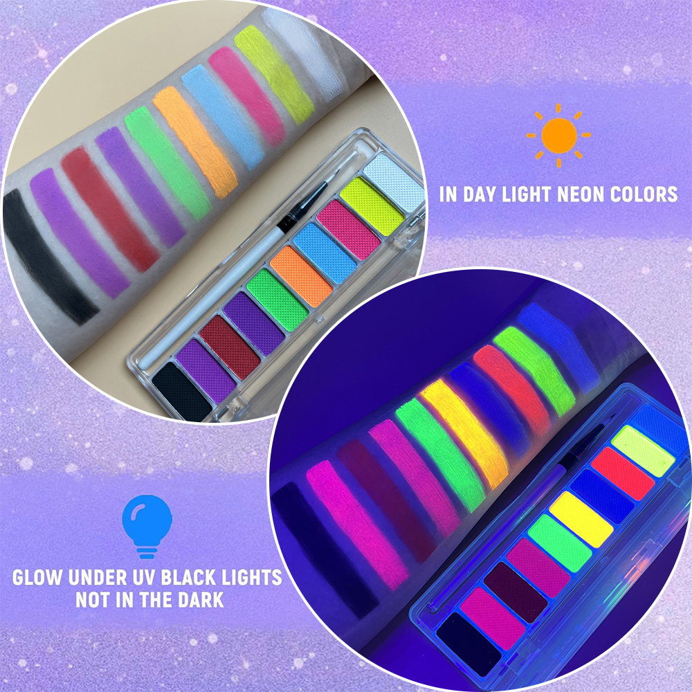 10 Colors Glow Fluorescent Neo - Beauty Halloween Makeup reseña y precio